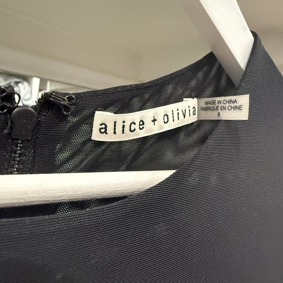 Alice + Olivia Chara Vegan Leather Party Dress Size 8 - Picture 3 of 4